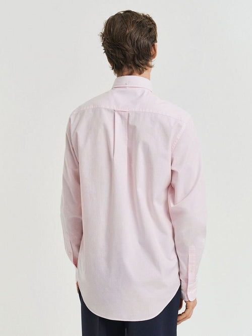 Gant poplin banker overhemd streep lichtroze | Regular-fit