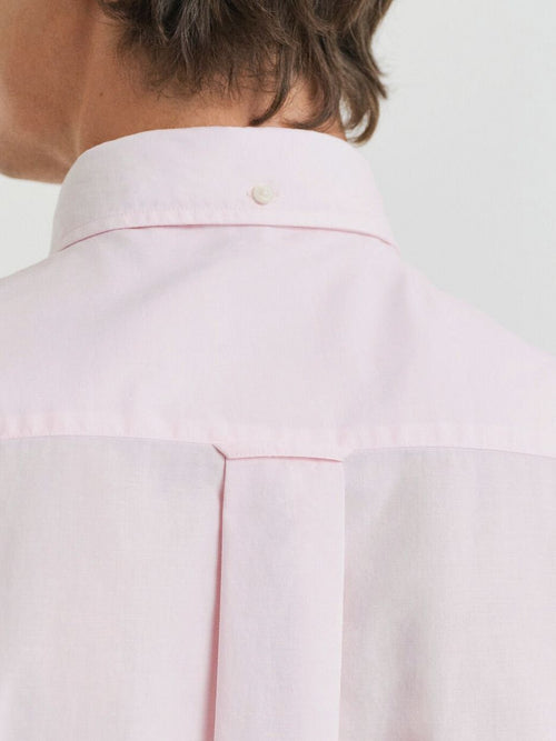 Poplin banker overhemd streep lichtroze