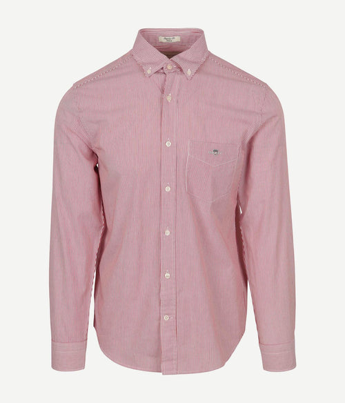 Poplin banker overhemd streep rood