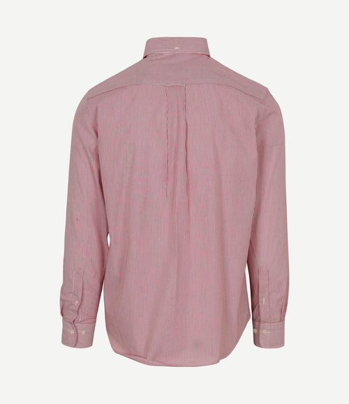 Poplin banker overhemd streep rood