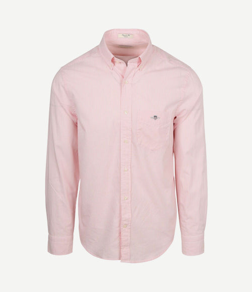 Poplin banker overhemd streep roze