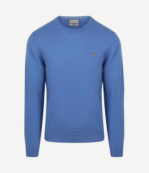 Pullover lamswol mid blauw