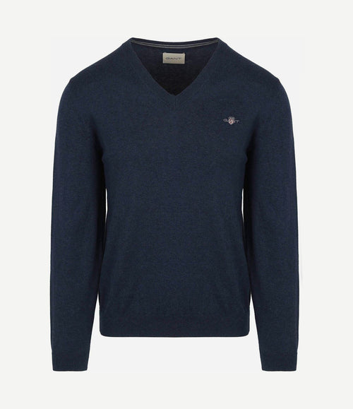 Pullover v-hals jeans blauw