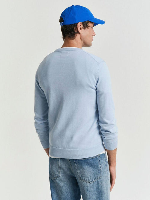 Gant pullover v-hals lichtblauw | Regular-fit