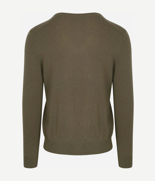 Gant pullover v-hals woolblend army groen | Regular-fit
