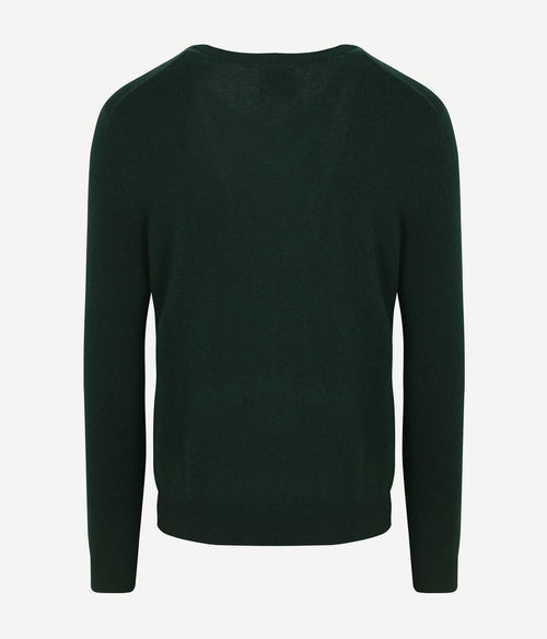 Gant pullover v-hals woolblend donkergroen | Regular-fit