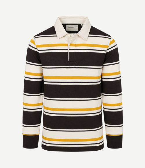 Rugger polo multi striped bruin geel