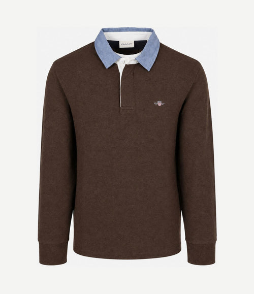 Rugger shield chambray polo bruin