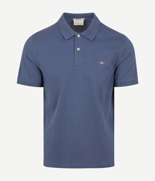 Gant shield piqué poloshirt dusty donkerblauw | Regular-fit