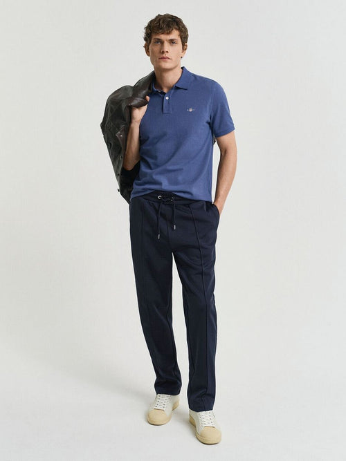 Gant shield piqué poloshirt dusty donkerblauw | Regular-fit