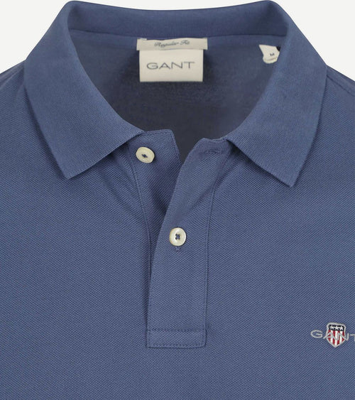 Gant shield piqué poloshirt dusty donkerblauw | Regular-fit