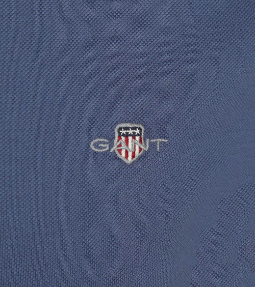 Gant shield piqué poloshirt dusty donkerblauw | Regular-fit