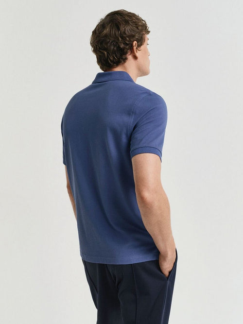 Gant shield piqué poloshirt dusty donkerblauw | Regular-fit