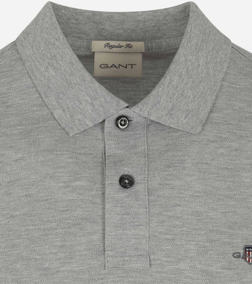 Gant shield piqué poloshirt grijs | Regular-fit
