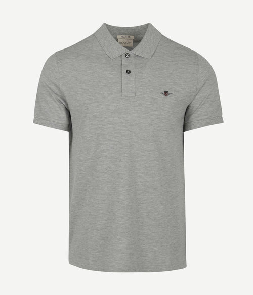 Shield piqué poloshirt grijs