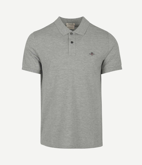 Shield piqué poloshirt grijs