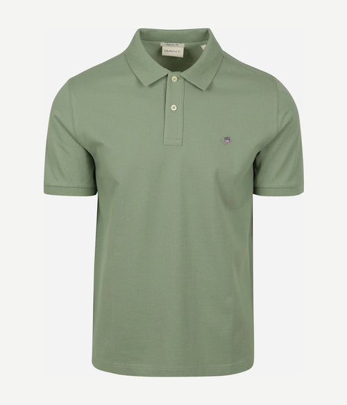 Gant shield piqué poloshirt groen | Regular-fit