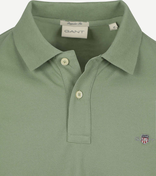Gant shield piqué poloshirt groen | Regular-fit