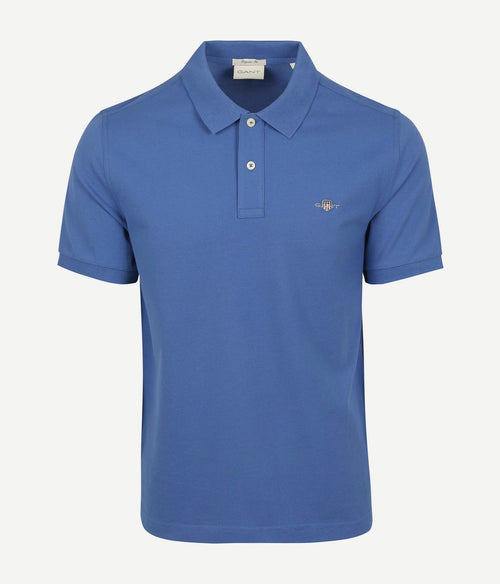 Gant shield piqué poloshirt kobaltblauw | Regular-fit