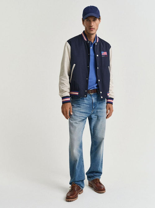 Gant shield piqué poloshirt kobaltblauw | Regular-fit