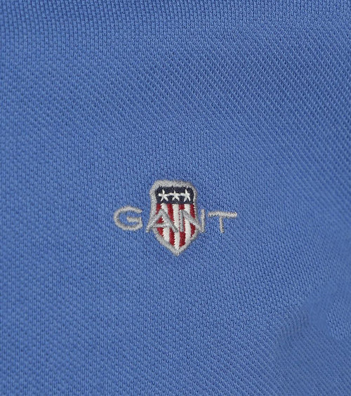 Gant shield piqué poloshirt kobaltblauw | Regular-fit