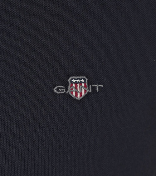 Shield piqué poloshirt donkerblauw