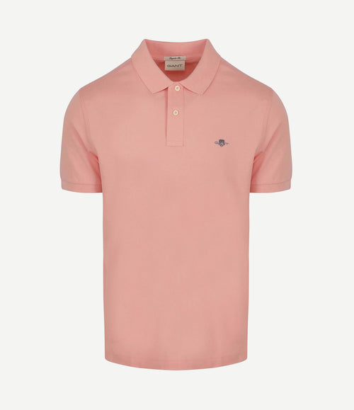 Shield piqué poloshirt roze
