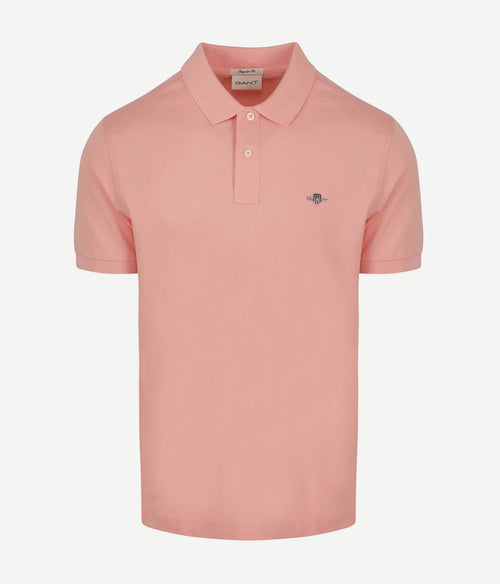 Shield piqué poloshirt roze