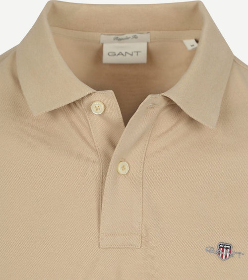 Gant shield piqué poloshirt sand | Regular-fit