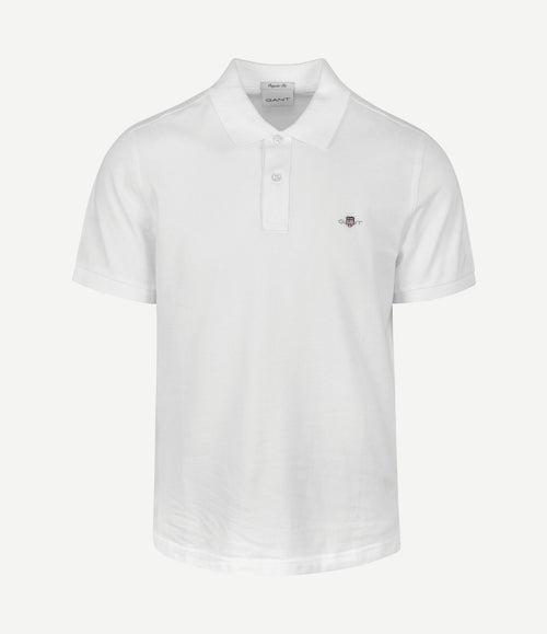 Shield piqué poloshirt wit
