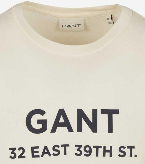 Gant t-shirt graphic logo ecru | Regular-fit