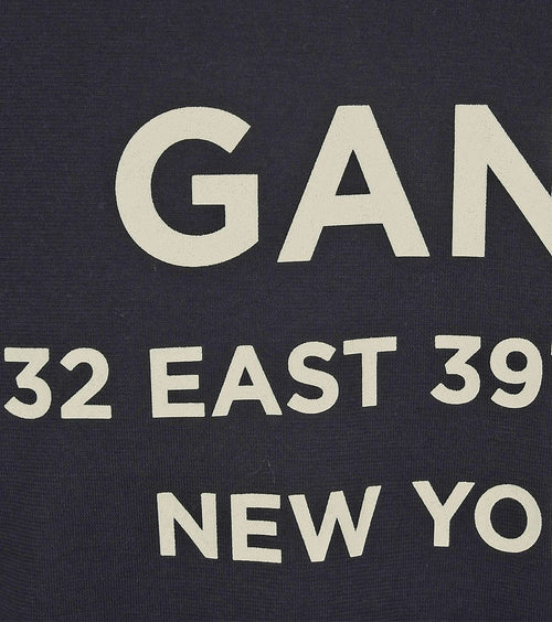 Gant t-shirt graphic logo donkerblauw | Regular-fit