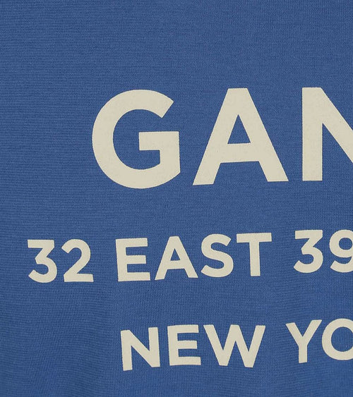 Gant t-shirt graphic logo rich blauw | Regular-fit