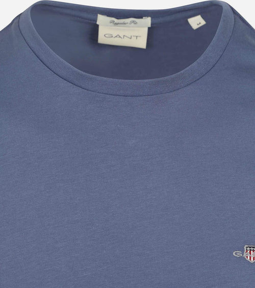 Gant t-shirt shield logo dusty donkerblauw | Regular-fit