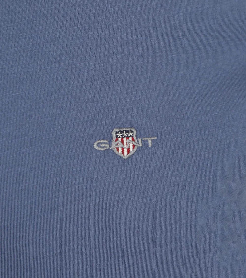Gant t-shirt shield logo dusty donkerblauw | Regular-fit