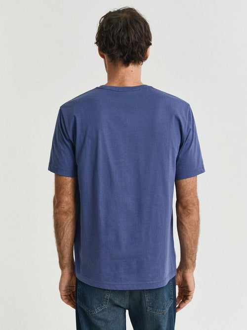 Gant t-shirt shield logo dusty donkerblauw | Regular-fit