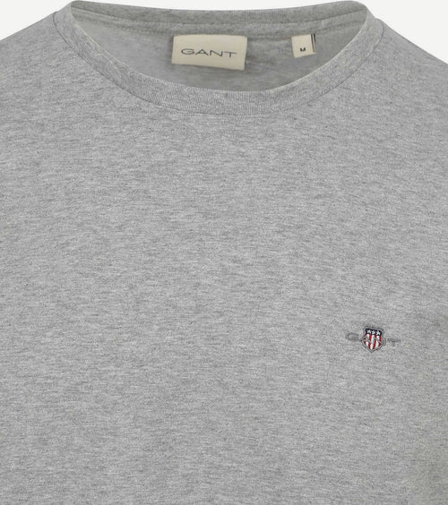 Gant t-shirt shield logo grijs | Regular-fit