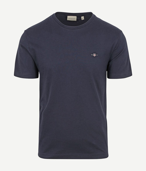 T-shirt shield logo donkerblauw