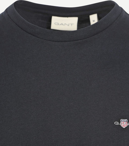 Gant t-shirt shield logo zwart | Regular-fit
