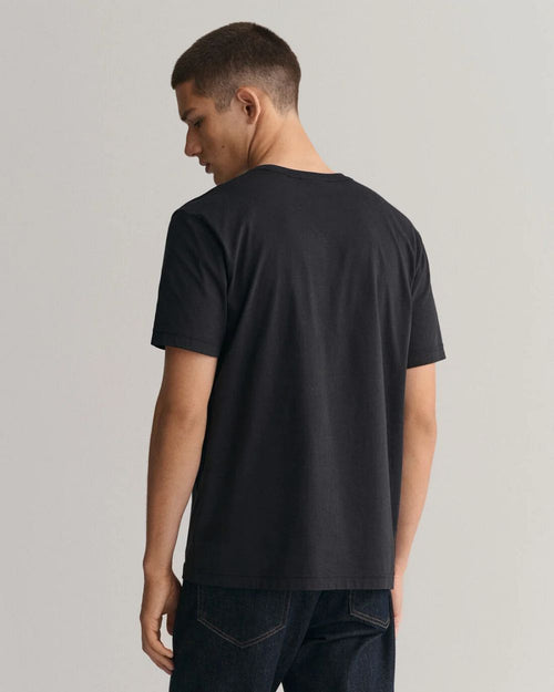 Gant t-shirt shield logo zwart | Regular-fit