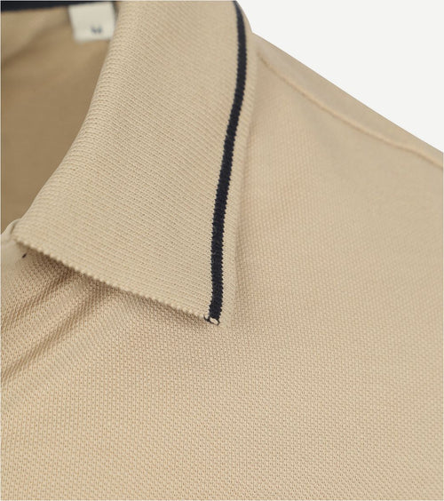 Gant tipping piqué poloshirt beige | Regular-fit