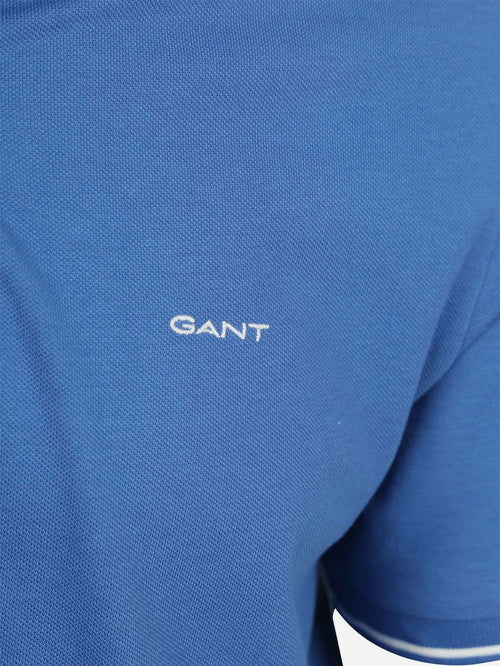 Gant tipping piqué poloshirt blauw | Regular-fit