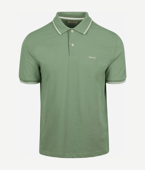Gant tipping piqué poloshirt groen | Regular-fit