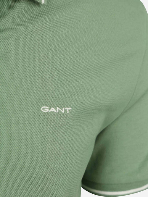 Gant tipping piqué poloshirt groen | Regular-fit