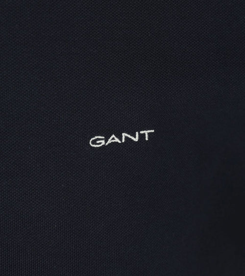 Gant tipping piqué poloshirt donkerblauw | Regular-fit