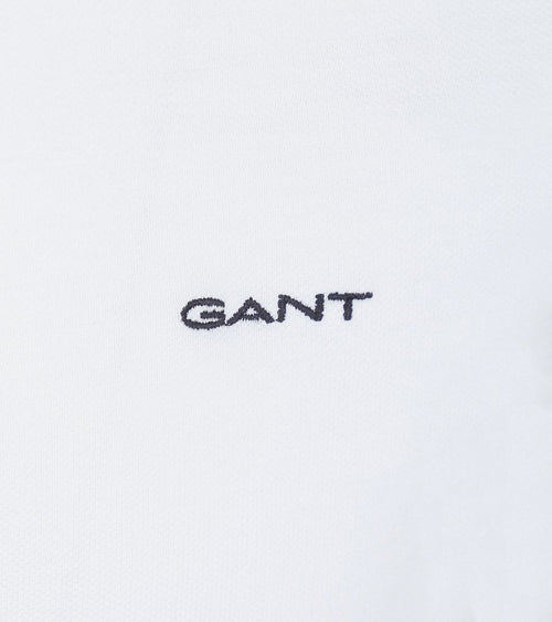 Gant tipping piqué poloshirt wit | Regular-fit