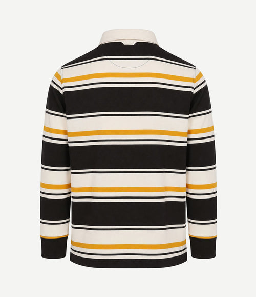 Rugger polo multi striped bruin geel