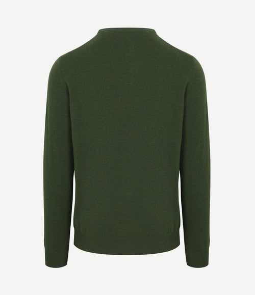 Pullover lamswol mosgroen