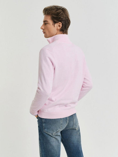 Gant halve rits trui lichtroze | Regular-fit