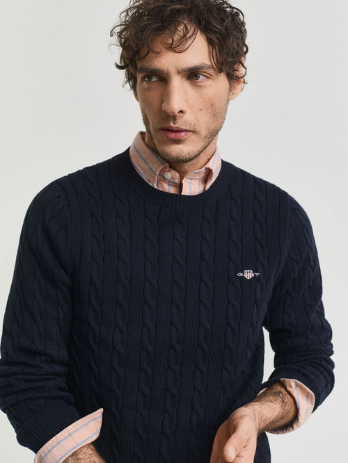 Pullover cable donkerblauw